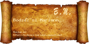 Bodzási Mariann névjegykártya